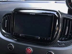 FIAT 500 Audio System Frame Cover - Carbon Fiber